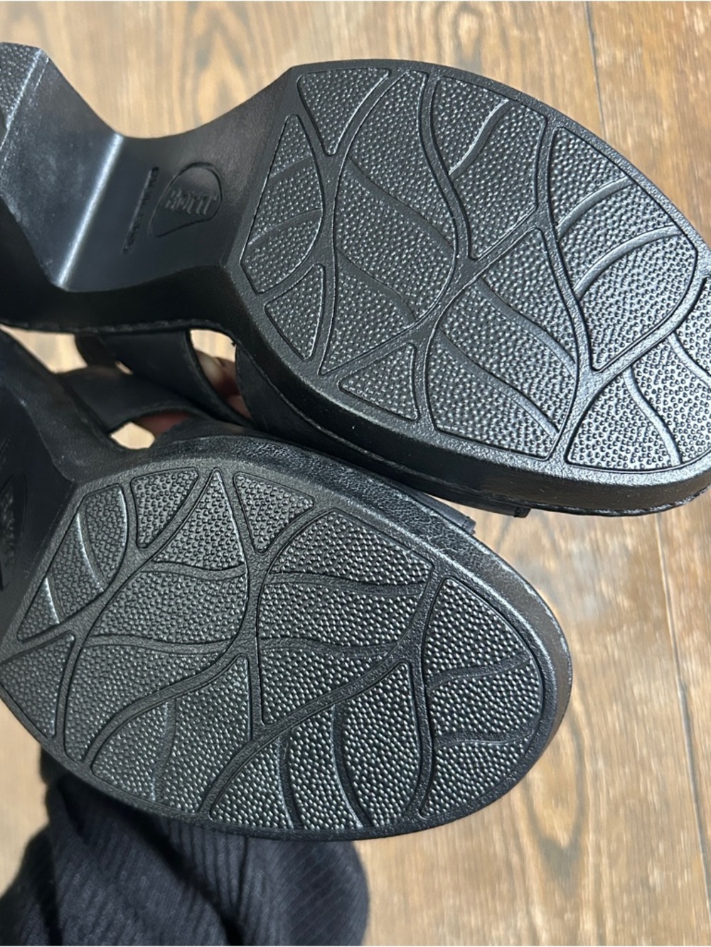 Born Wevika Dress Sandal Black Leather Upper 3.5 Inch Heel Size 9 - Picture 7 of 11